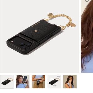 Bandolier Black Phone Case with Gold Chain